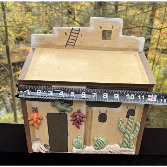 Vintage Southwest 3D Pueblo Metal 12" X 13" Wall Mount Cactus Gekko Mailbox - Picture 5 of 16